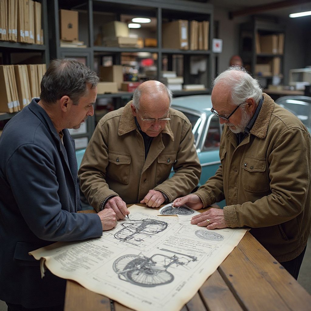 Team founders at first BMW archive visit