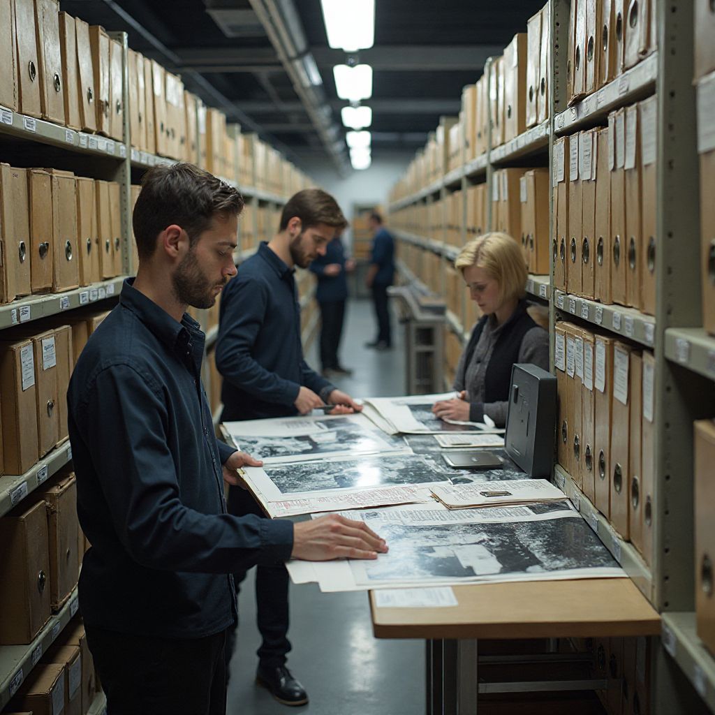 Team researching in BMW corporate archives