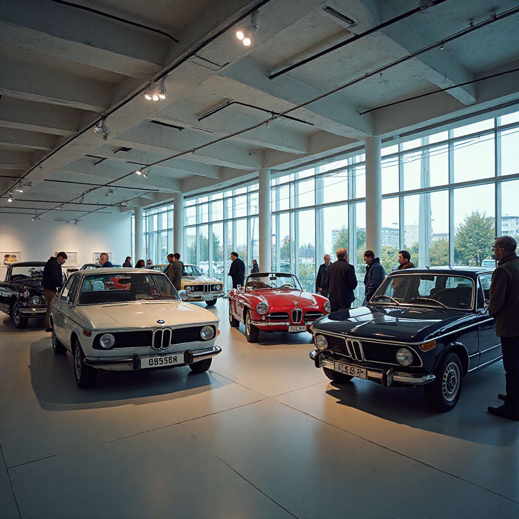 Team of BMW historians examining classic BMW cars